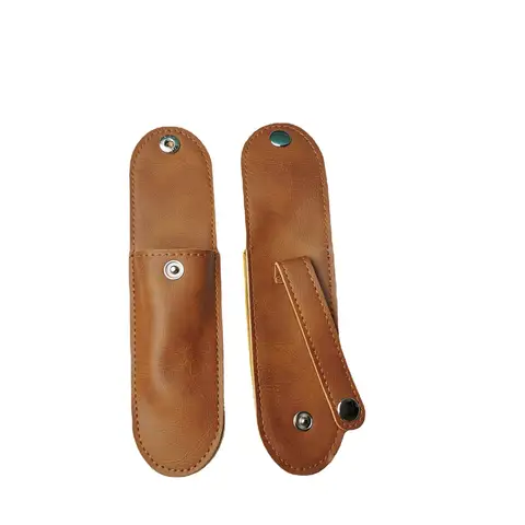 Leather Sheath for Folding Knife: Portable, with Flashlight Holder, Belt Loop, Pocket - Ideal for Hunt, Camp & Outdoor Carry