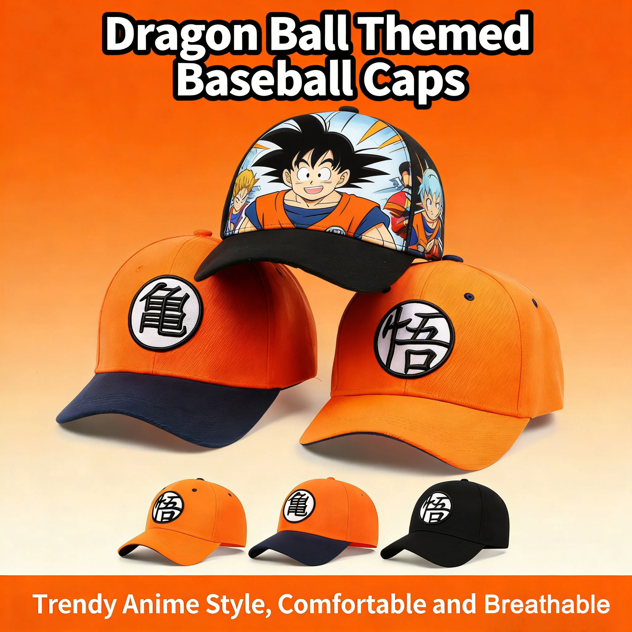 Dragon Ball Z Verstellbare Baseballkappe Anime Goku Eltern-Kind Sommer Sonnenhut Hip-Hop Dad Hat Herren Jungen Outdoor Sport Hüte Geschenk