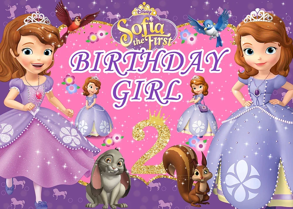 Princess Sofia Birthday Party Decoration Banner Photography Background Customized Shower Backdrops for Photo Studio