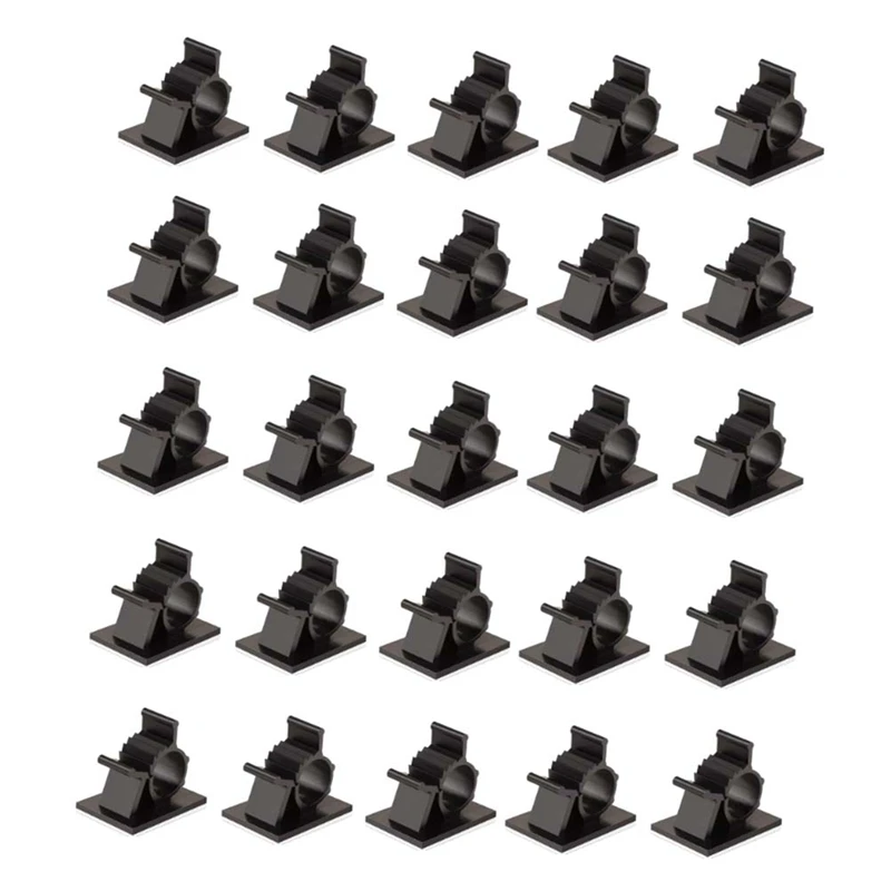 100 PCS Self Adhesive Wire Holders Adjustable Cords Organizer Black Nylon For Hanging Tidying Wires Cable Clips