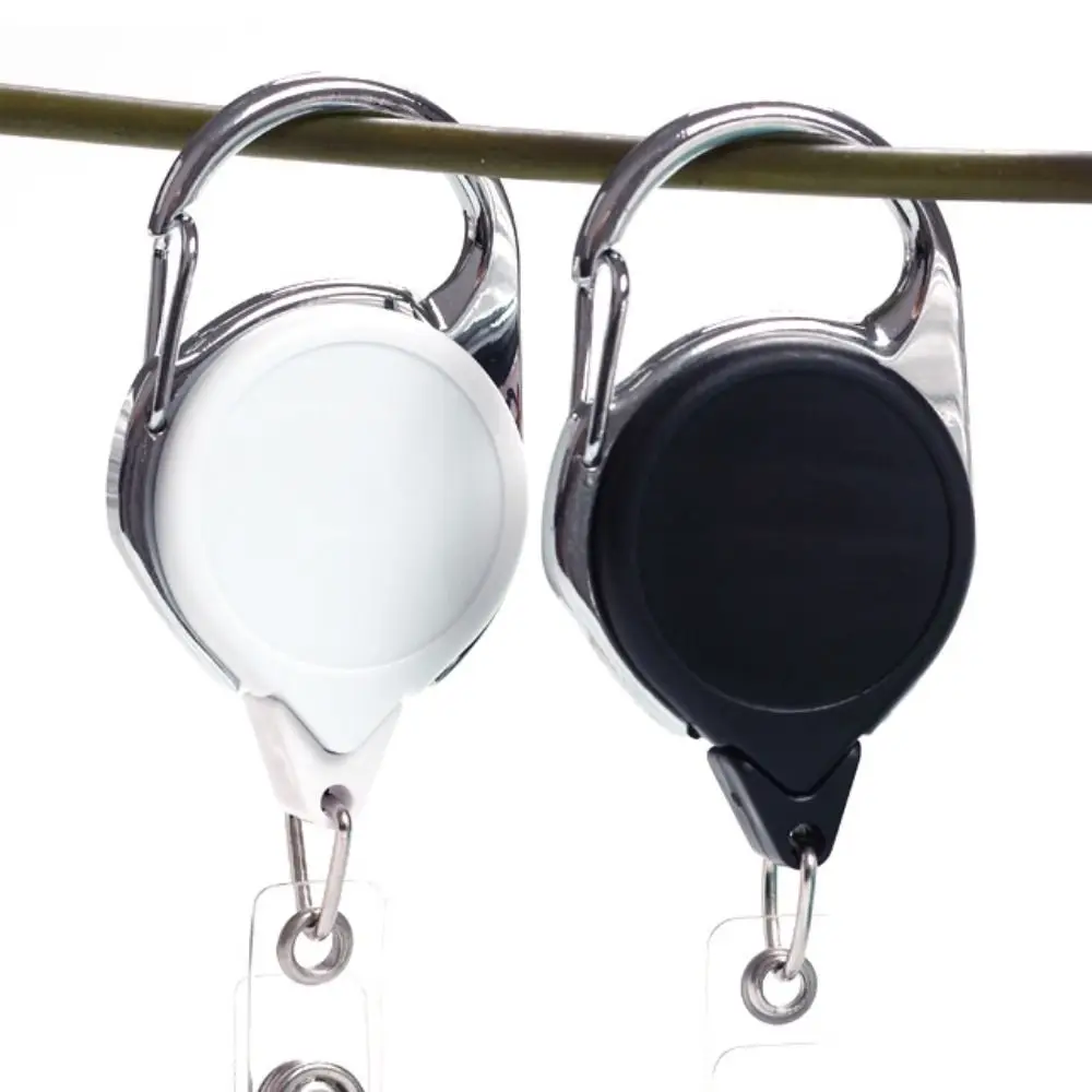 Square Nurse Badge Holder Keyring Clips Belt Clip Retractable Badge Reel Anti-Lost Keychain Easy To Pull Buckle Doctor Hospital