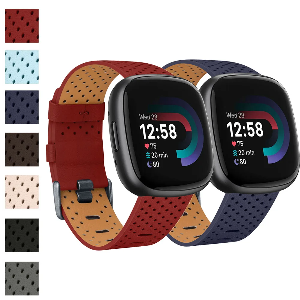 Pasek z prawdziwej skóry do Fitbit Versa 3/Versa 4 bransoletka z paskiem do zegarka Fitbit Versa 3/Versa 4/Sense/Sense 2 pasek na nadgarstek