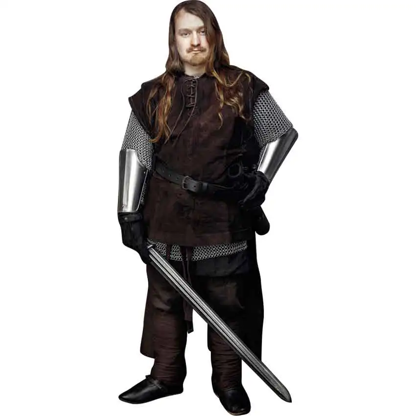 Medieval Vest  Archer Costume Adult Chest Body Armor Suede Outfit Jerkin T-Shirt  Halloween Costume For Men