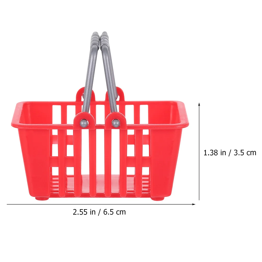 12 Pcs Mini Shopping Basket Storage Baskets Portable Cart Decorate Desktop Toy House Plastic Easter Eggs Model Baby Gift