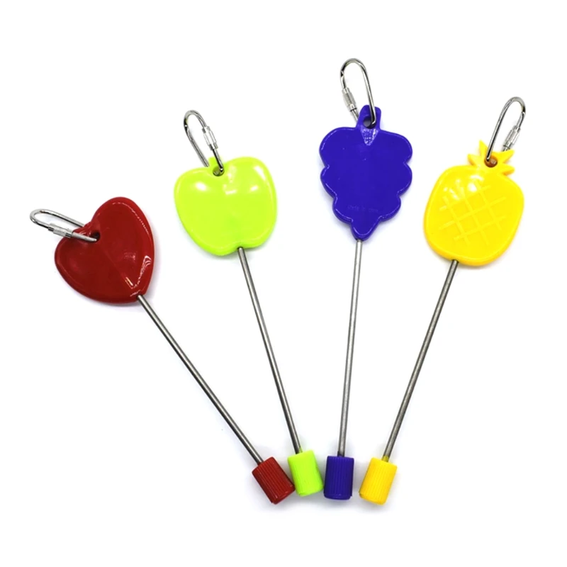 Stainless Steel Holder Fruit Skewer Bird Treating Tool Parrot Toy