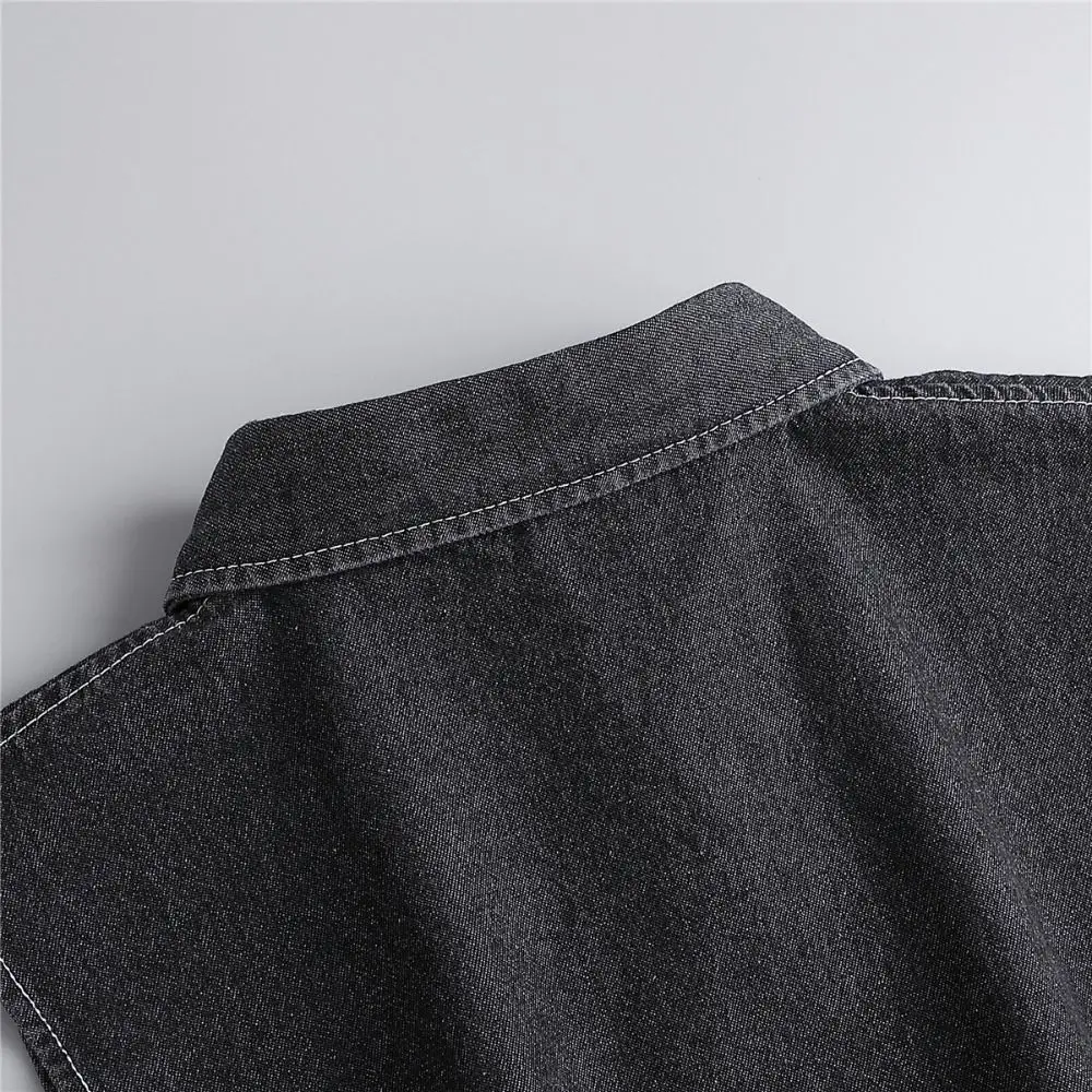 Retro Detachable Denim Fake Collar Black Square Collar Lapel Half Shirt Sharp Collar Korean Style False Blouse Collar Women