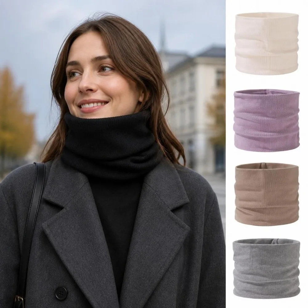 Fashion Elastic Neck Warmer Gaiter Tencel Wind-Resistant Windproof Neck Warmer Stretch Thermal Neck Protector Autumn Winter