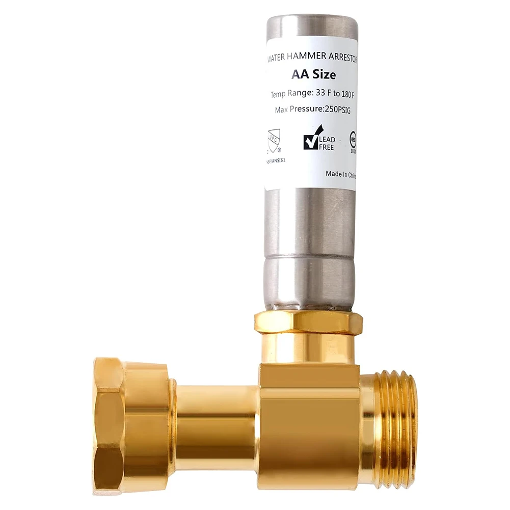 3/4" NH Thread Stainless Steel Washing Machine Water Hammer Arrester Arrester Brass Water Hammer Arrestors