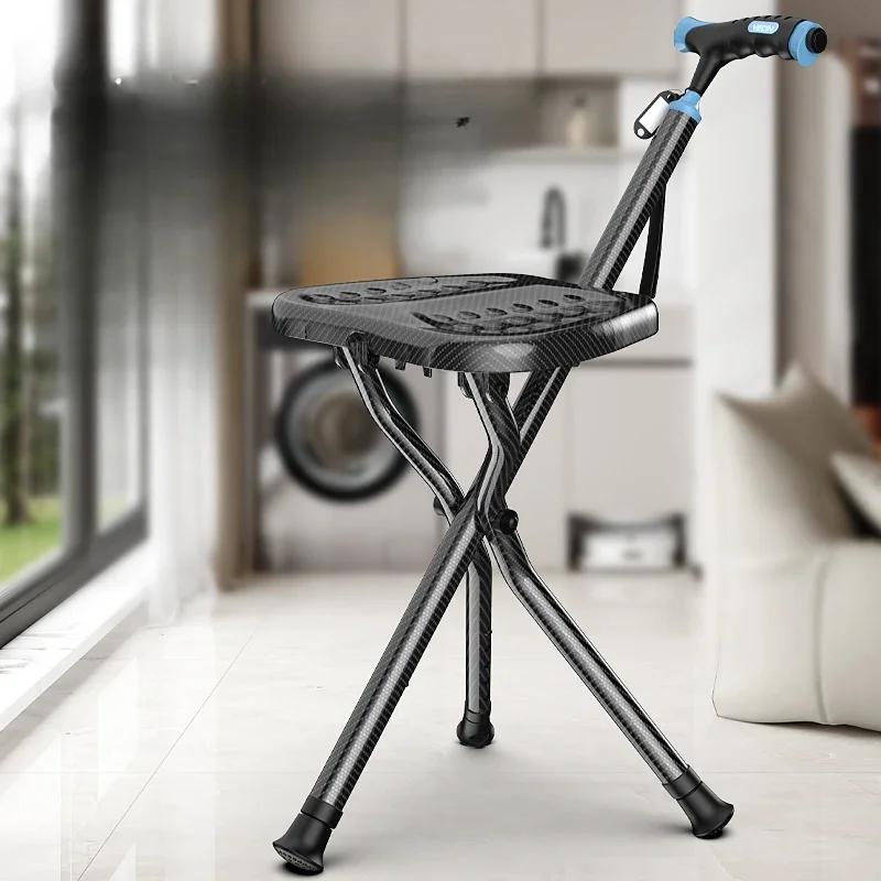 Cane Folding Stool Portable Bench The Elderly Chair Seat Dual Purpose Crutches Non-slip Walker Walking Надувной Матрас Пляжный