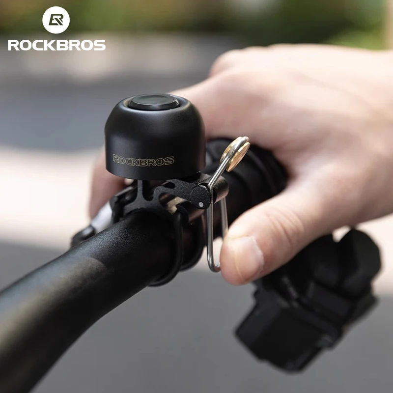 

ROCKBROS Bicycle Bell Copper Alloy Bike Horn Safety Warning Cycling MTB Road Bicycle Horn Bike Bell Anti-theft Bike Accessories