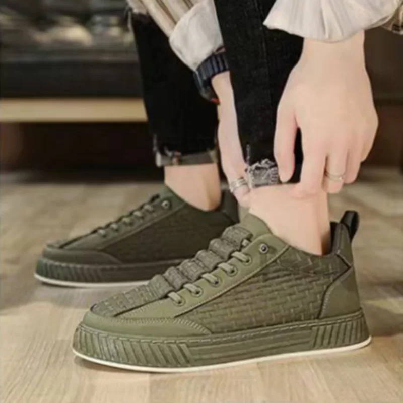 

Men's Vulcanize Shoes Casual Non-slip Work Sneakers Male Korean Style Offer Breathable Autumn Trendy Cheap High Quality Fashion