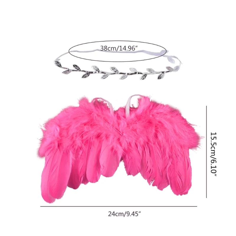 Baby Angel Wing with Headband Newborn Photography Props Set Fotografia Costume Outfits Photo Shooting Accessories