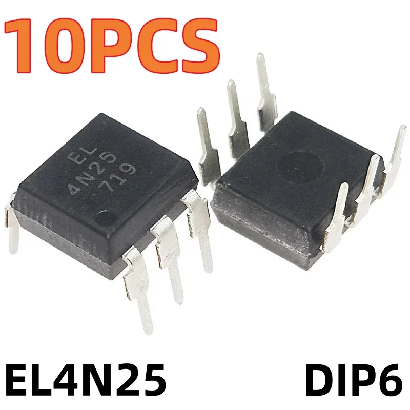 10PCS EL4N25 4N25 Direct Insertion DIP6 Optocoupler Brand New Professional Electronic Component for Circuit Board