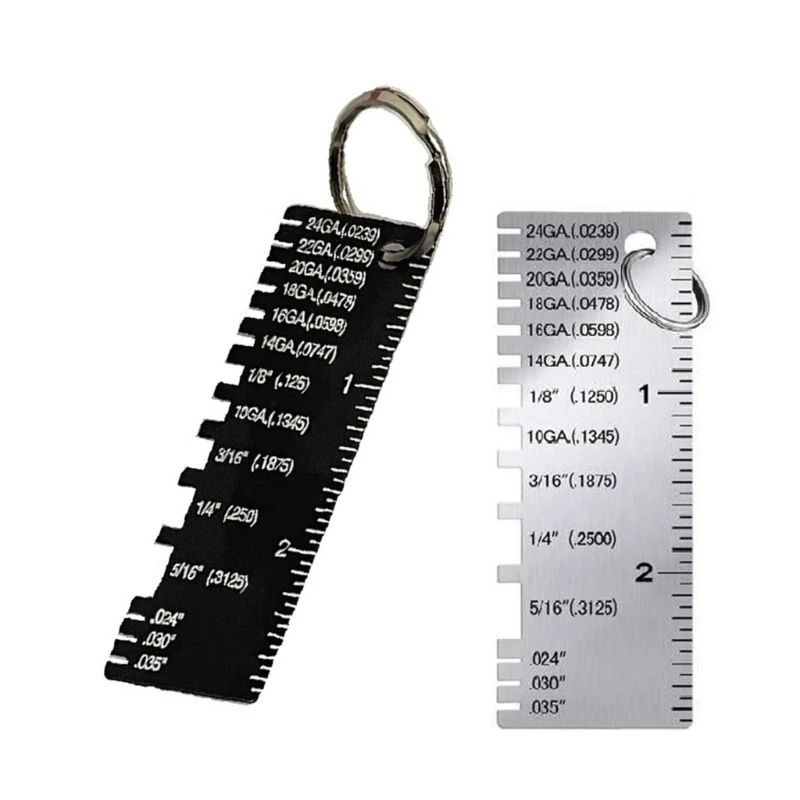 Metal Wire Thickness Gauge Tool for Wire Thickness Measurement Stainless Steel Double Sided Wire Measuring Ruler