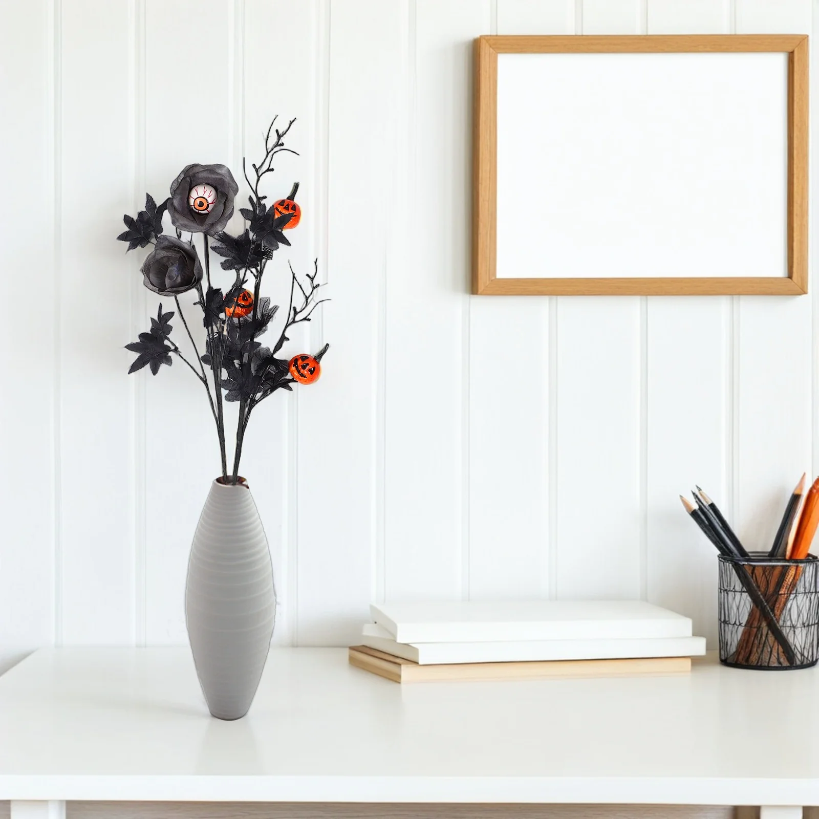 

2 Pcs Halloween Decorative Bouquet Pumpkin Artificial Flowers for Decoration Silk Cloth