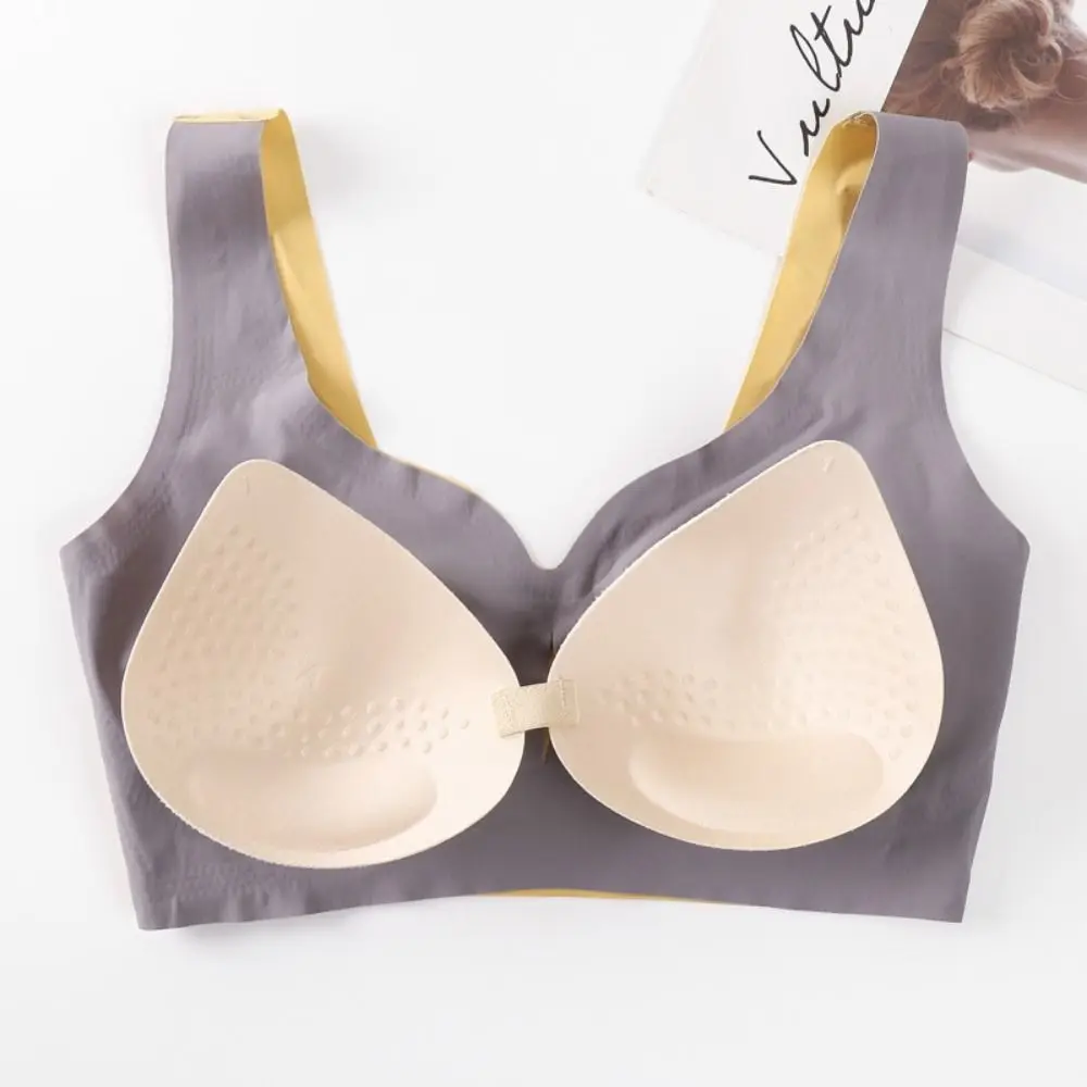 Casual sem costura ultra-fino acolchoado sutiã fino plissado gelo seda esporte sutiã de refrigeração de ar bralette feminino push up sutiã feminino