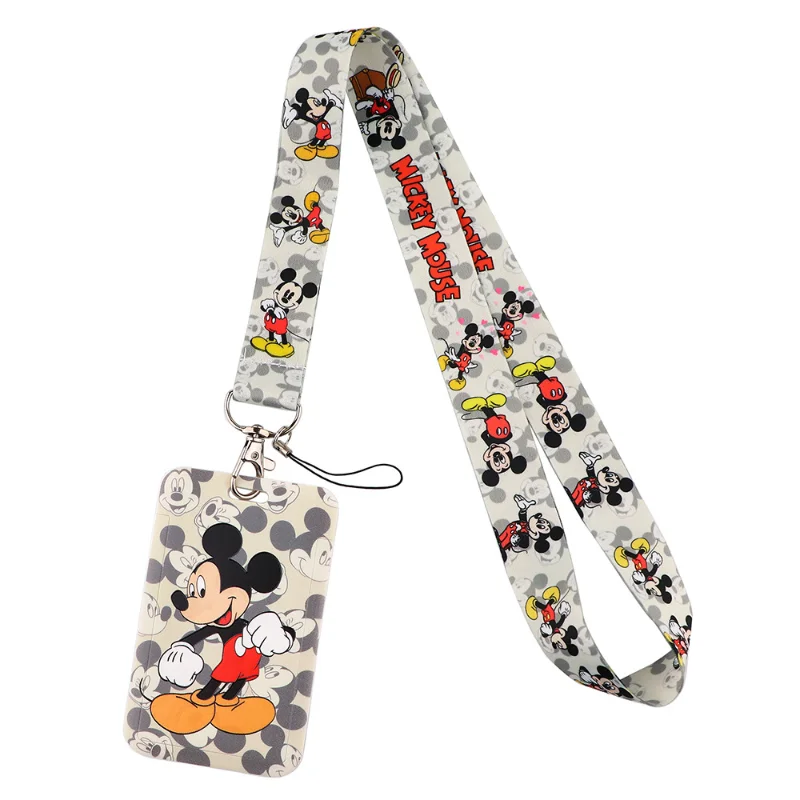 Disney Mickey Mouse Umhängeband Lanyards Schlüsselanhänger Ausweishalter Ausweis Pass Hängeseil Lariat Lanyard für Schlüsselanhänger Kinder Geschenk Spielzeug
