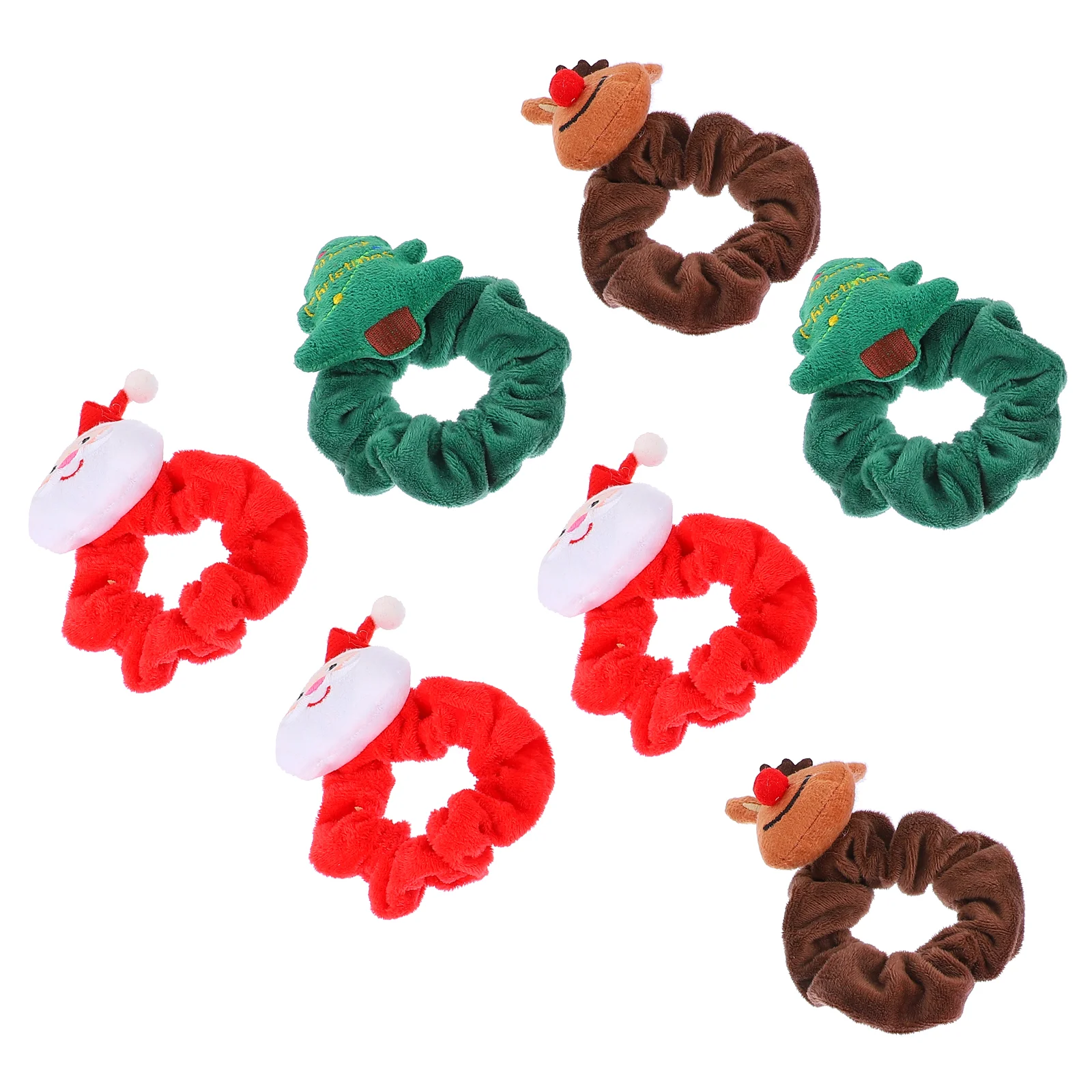 

7 Pcs Christmas Headdress Hair Straps Woman Accessories Darling Women Bows for Holders Ties Ribbons Ponytail Decoration