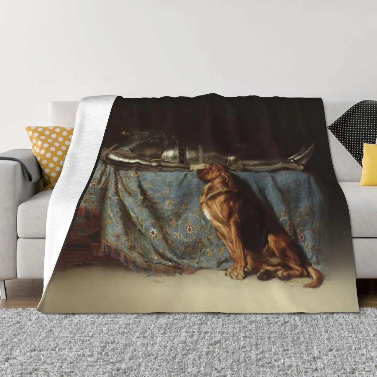

Requiescat Rest painting by Briton Riviere 1888 The Dog and the Dead Knight HD Throw Blanket Decorative Throw anime Blankets