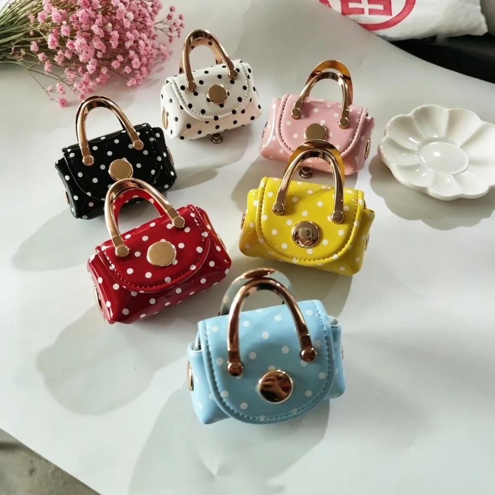 New Vintage Style Polka Dot Coin Purse Portable Macaron Color Mini Wallet Lightweigh Versatile Bag Pendant Charm Gift Giving
