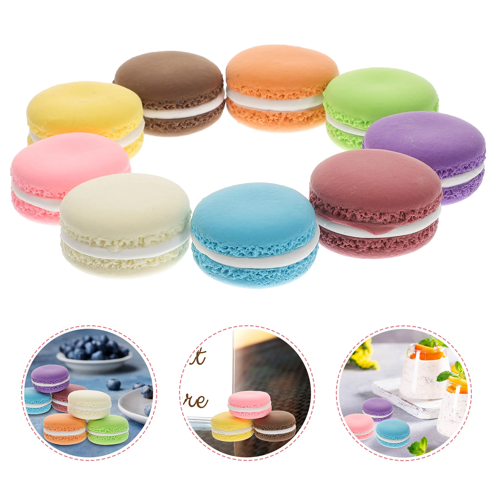 9 Pcs Cake Model Fake Macaron Play Toy Food Macaroon Models Ornament Artificial Adornment Photo Prop Dessert