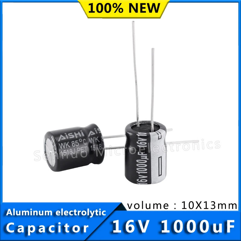 10pcs 16V 1000UF 10*13 Low ESR Aluminum Electrolytic Capacitors 1000uf 16V High Frequency Low Resistance Electrolytic Capacitors