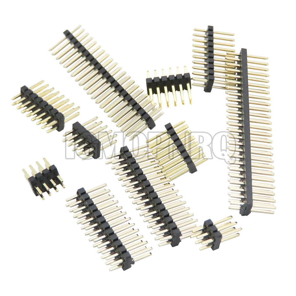 1.27mm 1.27 Double Row Male 2~40P Breakaway PCB Board Pin Header Connector Strip Pinheader 2*3/4/5/6/7/8/10/12/15/20/40p 3-50P