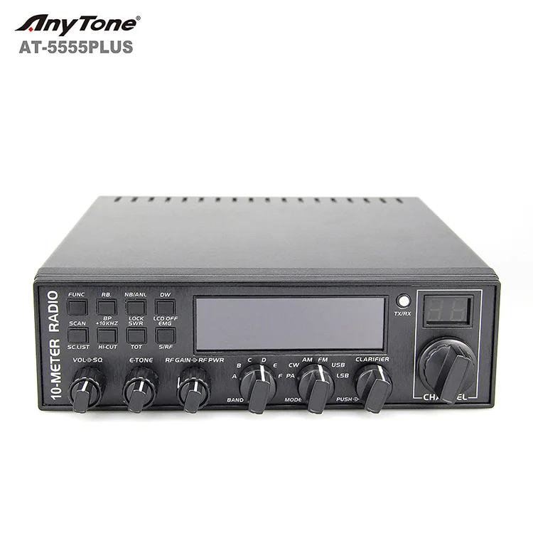 ANYTONE AT-5555 PLUS High Power 45W 10 Meter CB Radio 28 - 29.700Mhz Band AM FM USB LSB PA CW Mobile Radio