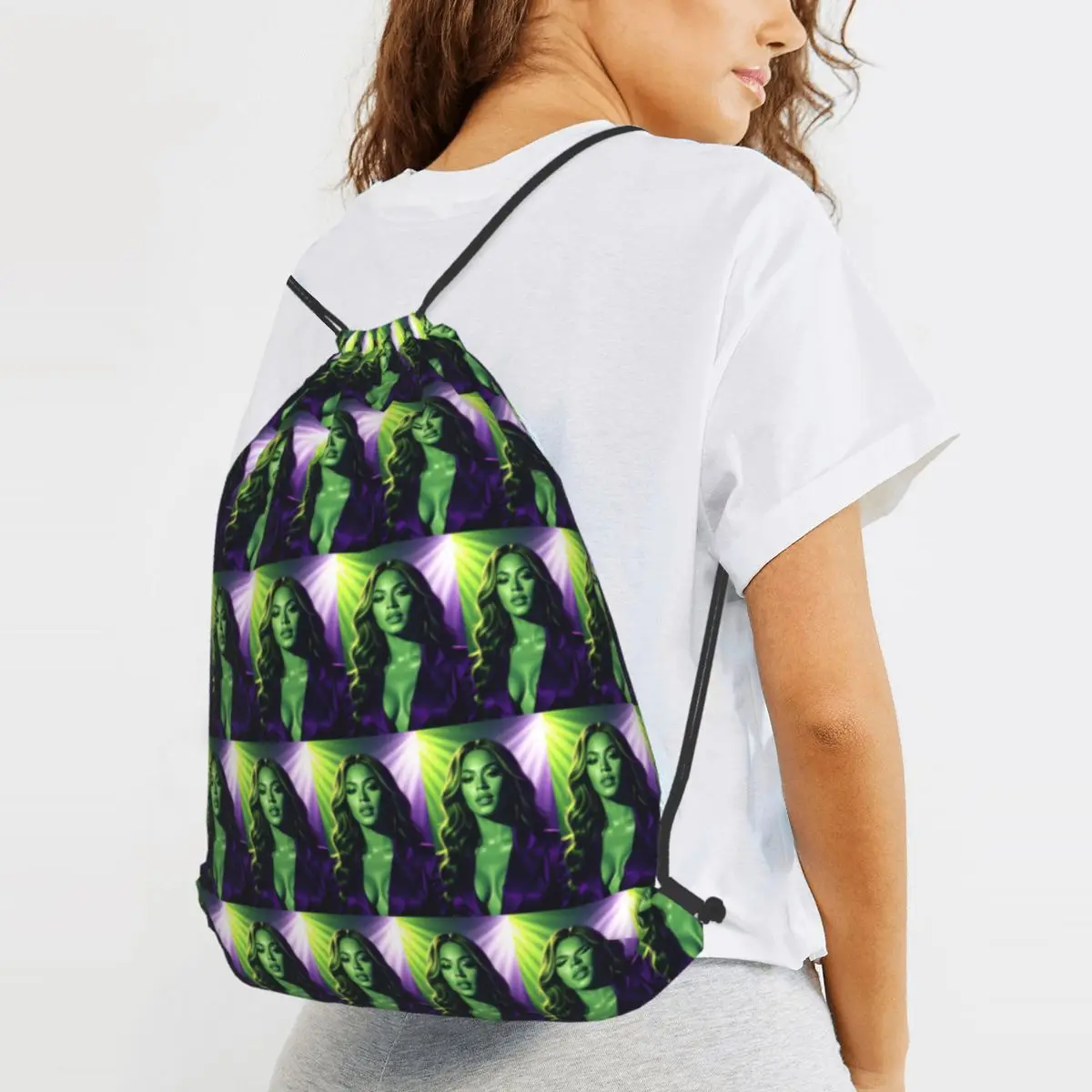 Artistic Design Inspired By Beyonce Backpacks Portable Drawstring Bags Sundries Bag Book Bags for Man Woman Students
