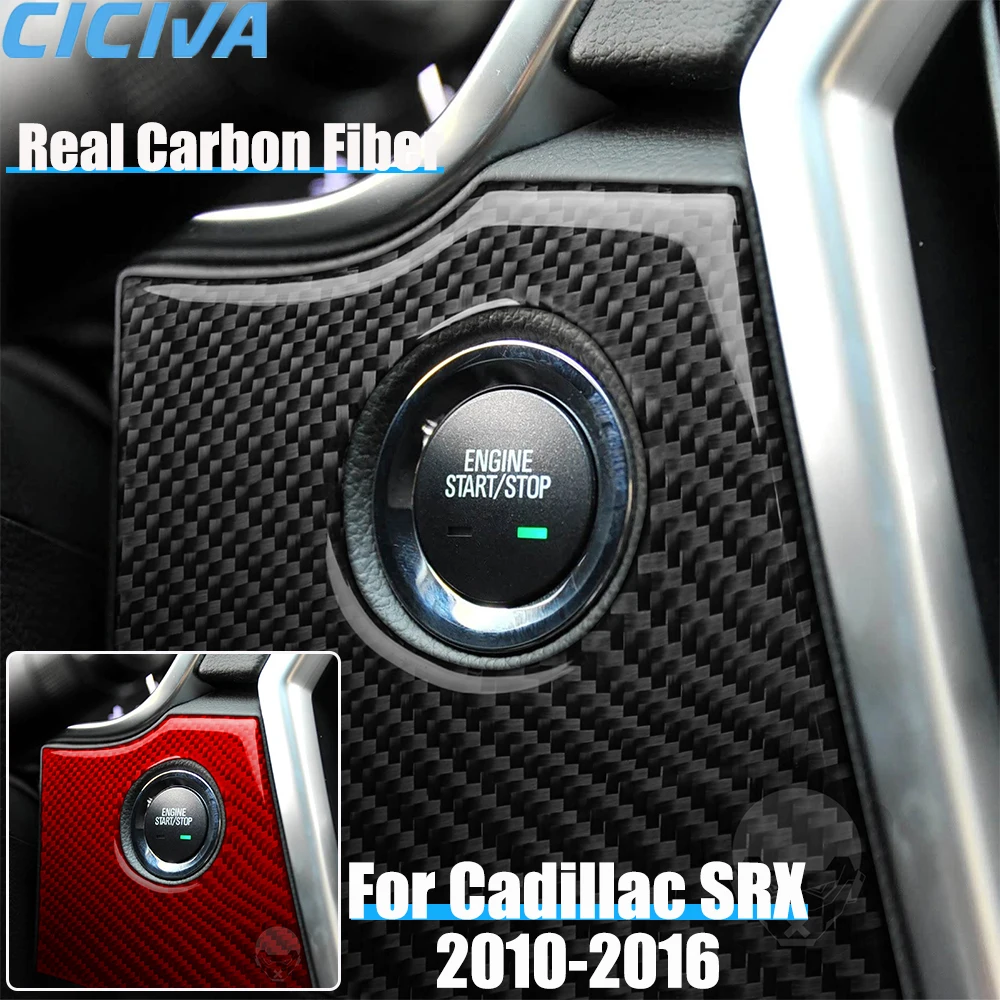 

Автомобильные аксессуары из настоящего углеродного волокна, крышка кнопки запуска двигателя, мягкая наклейка для CADILLAC SRX 2010 2011 2012 2013 2014 2015 2016