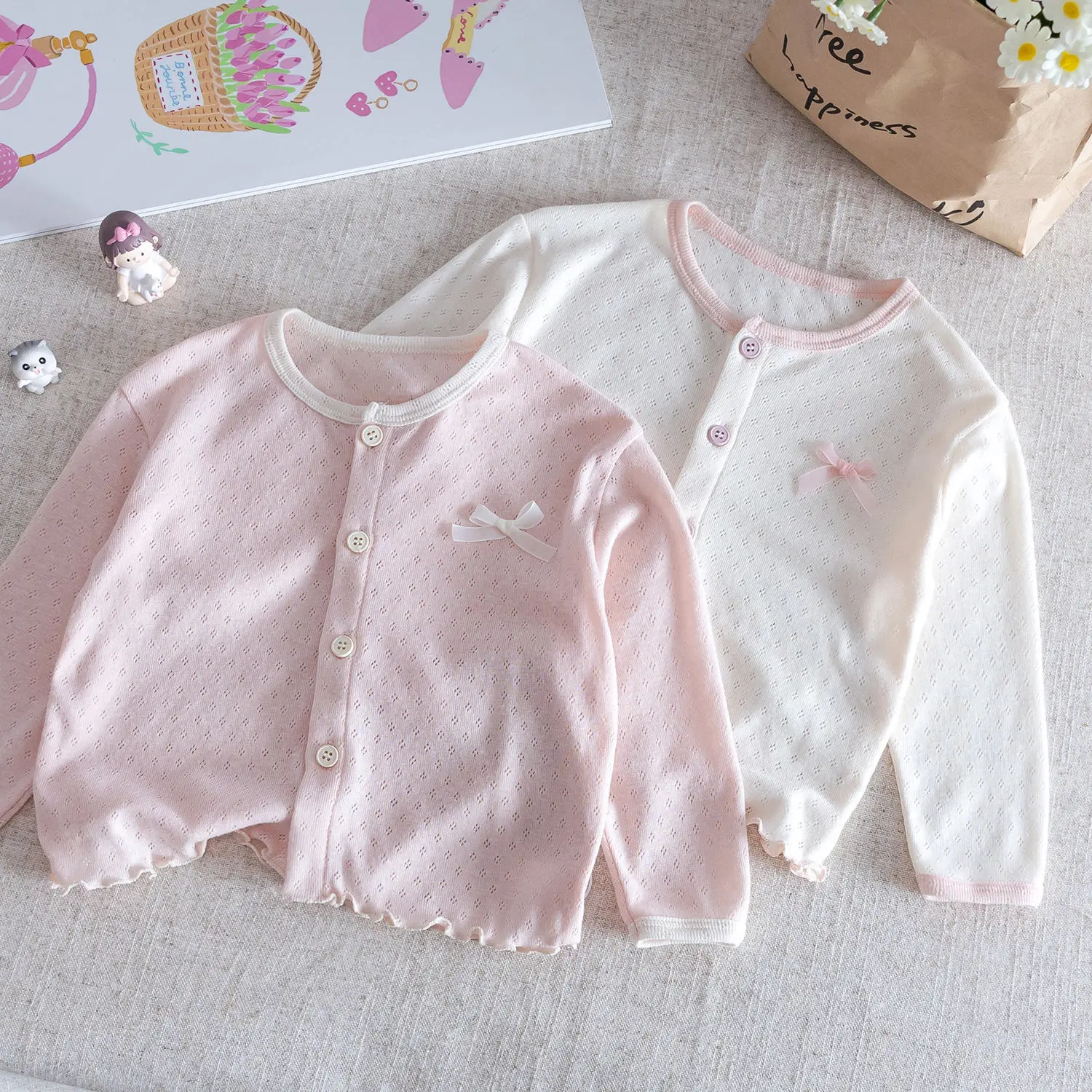 Girl' baby coat Cool sunscreen Korean air conditioning shirt cardigan skin friendly breathable coat Long Sleeve 2026 New Arrival