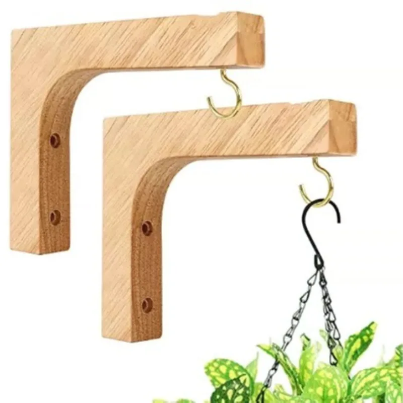 Nordic Natural Wood Wall Plant Hangers Hanging Flower Pot Hook Nordic Flower Bracket For Lanterns Wind Chimes Balcony Home Decor