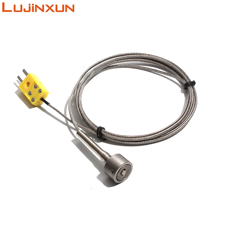 Мощный магнитный адсорбционный термопарный датчик температуры Lujinxun, разъем типа K 0-350 градусов с экранированным проводом из нержавеющей стали