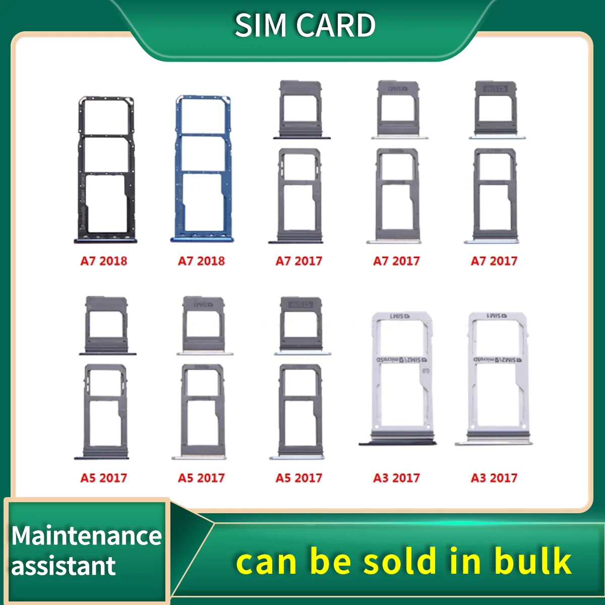 Sim Card Micro SD sim Tray Socket Slot Adapter Connector Reader For Samsung Galaxy A7 A5 A3 2018 2017 A750 A720 A320 Container
