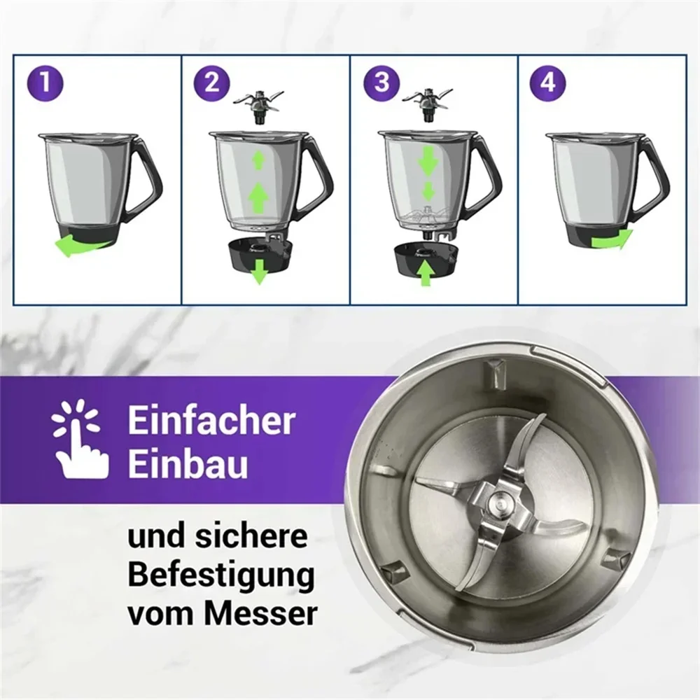 Imagem -04 - Acessórios de Mistura Faca para Faca Thermomix Tm5 Tm6 Lâmina Thermomix para Substituição Processador de Alimentos Tm5