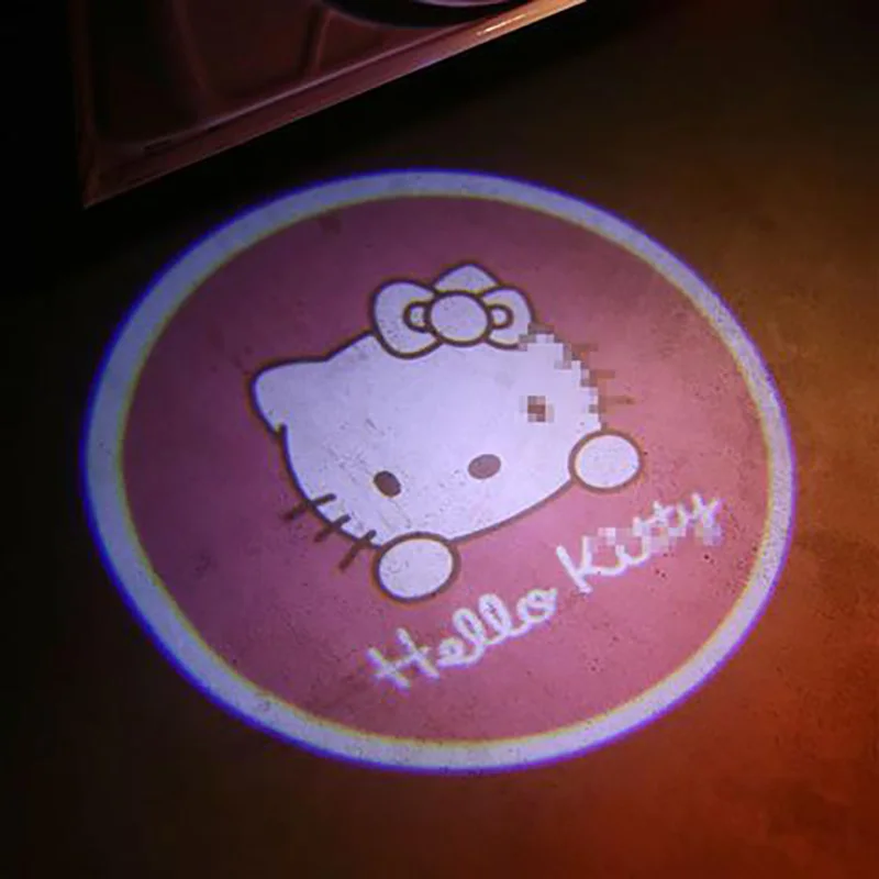 

Kawaii Sanrio Anime Hello Kittys Kuromi Cartoon Cute Car Door Welcome Light Open Door Projection Wiring Free Sensor Spotlight