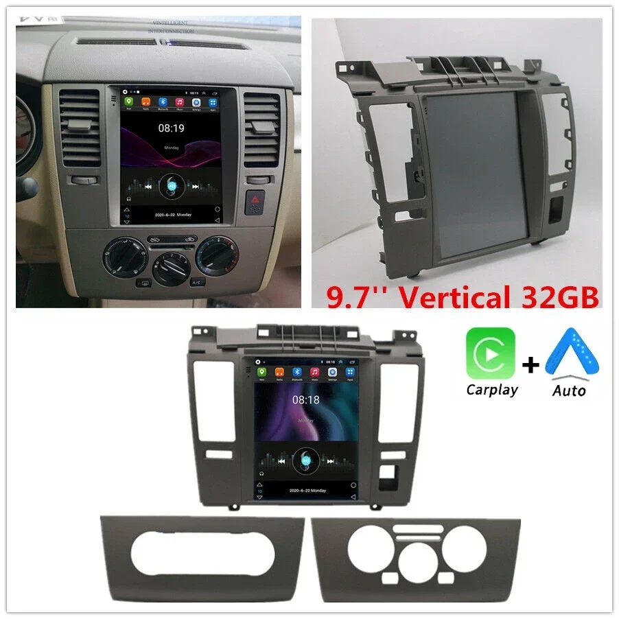 

Android 13 4+64G Car Radio for Nissan Tiida C11 2004 2005 - 2013 Multimedia Video Player Navigation GPS 9.7" Screen Screen FM