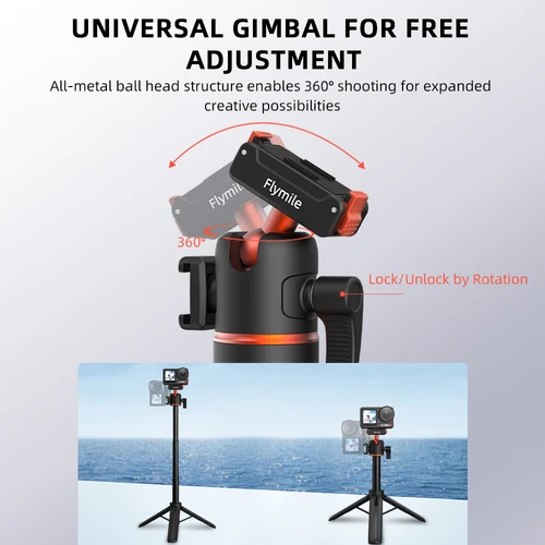 Imagen 2 del producto Palo de Selfie con trípode magnético para DJI Action 5 Pro/4/3/Osmo 360 con Base de liberación rápida, accesorio de Cámara de Acción de longitud ajustable
