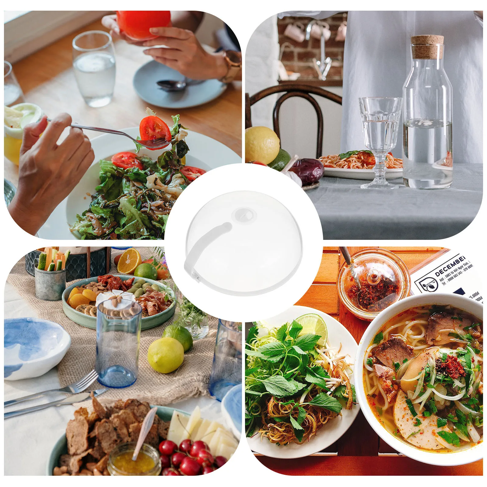 3 قطعة أغطية الطعام شفافة Oilproof الغبار واقية فرن الميكروويف غطاء التدفئة حفظ الطازجة أداة المطبخ العملية للأغذية #2