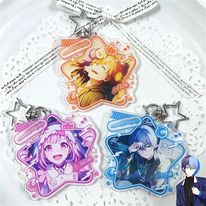 Anime PJSK Toya Akito Emu Cosplay Keychain Acrylic Ornament Figure Key Chain Accessories Keyring Backpack Pendant Jewelry Prop