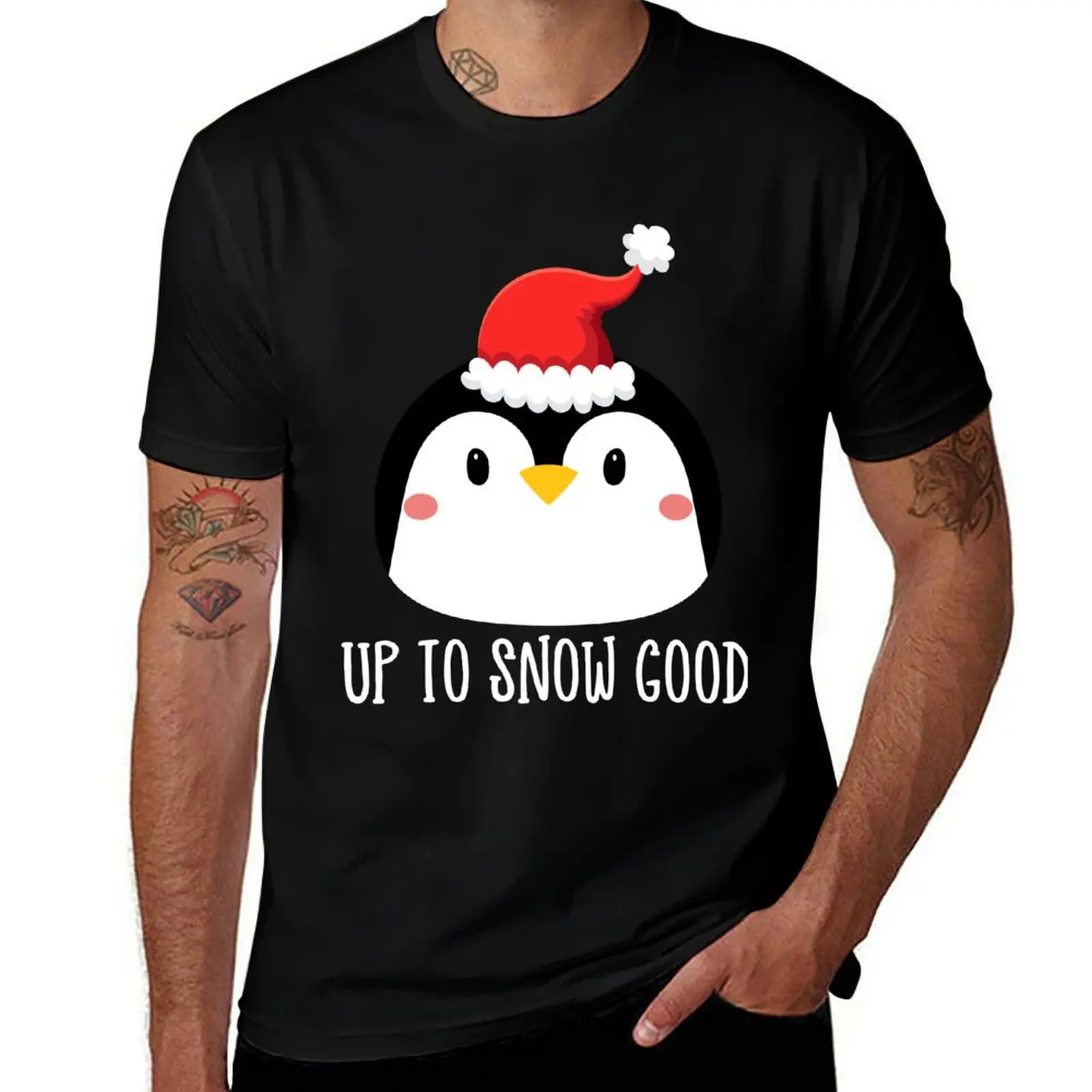 

t g man Up T-Shirt Penguin Penguin tshirt to Snow man shirts Good Christmas for Face Cute Santa for men T-Shirt