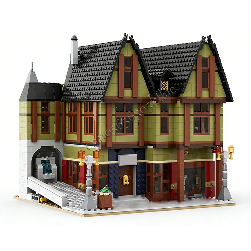 1659 ELEMENTÓW Średniowieczny Antyczny Dom z Półdrewnianą Konstrukcją MOC Personalizowany Modułowy Zestaw Klocków Technologicznych DIY Zabawka Prezent Urodzinowy