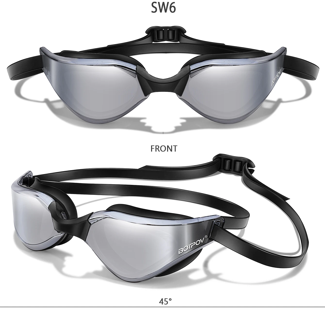Schwimmbrille, beschlagfrei und klare Sicht, kein Auslaufen, schnell verstellbarer Riemen in verschiedenen Linsenfarben – Detail 10
