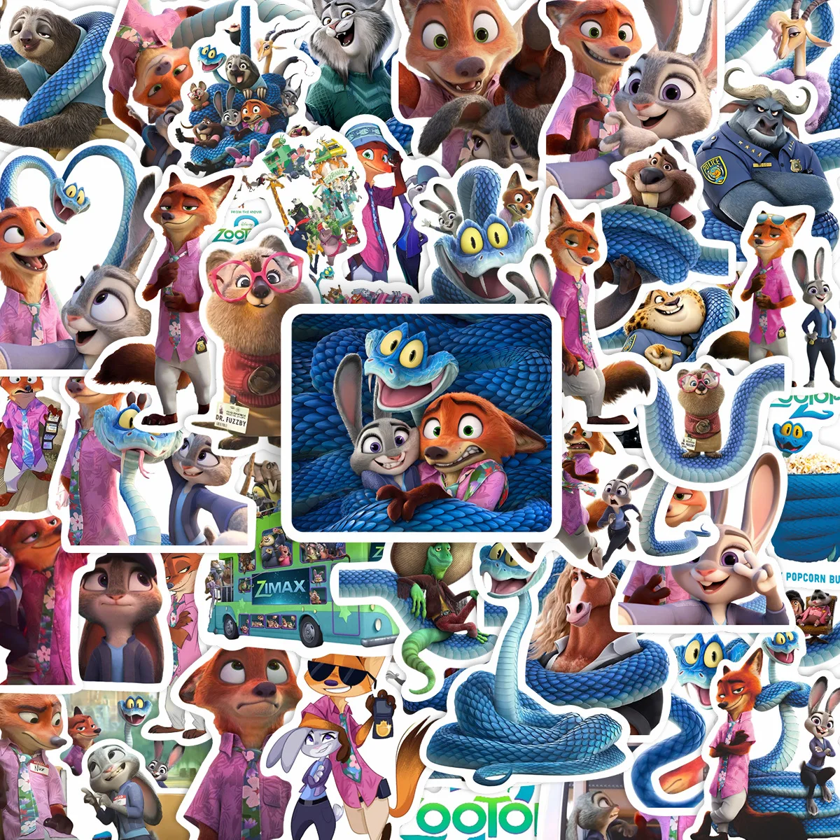 

55 шт. Zootopia 2 наклейки в упаковке ПВХ водонепроницаемые виниловые наклейки для журнала, ноутбука, багажа, сделай сам, мультяшные украшения, идея подарка