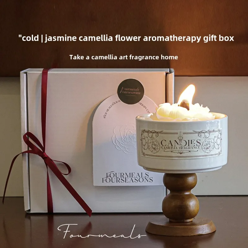 

동백꽃 고급 양초 Fragrance Niche Scented Candle Gift Box Birthday Graduation Gift Box for Girls Romantic Camellia Decorative Candle