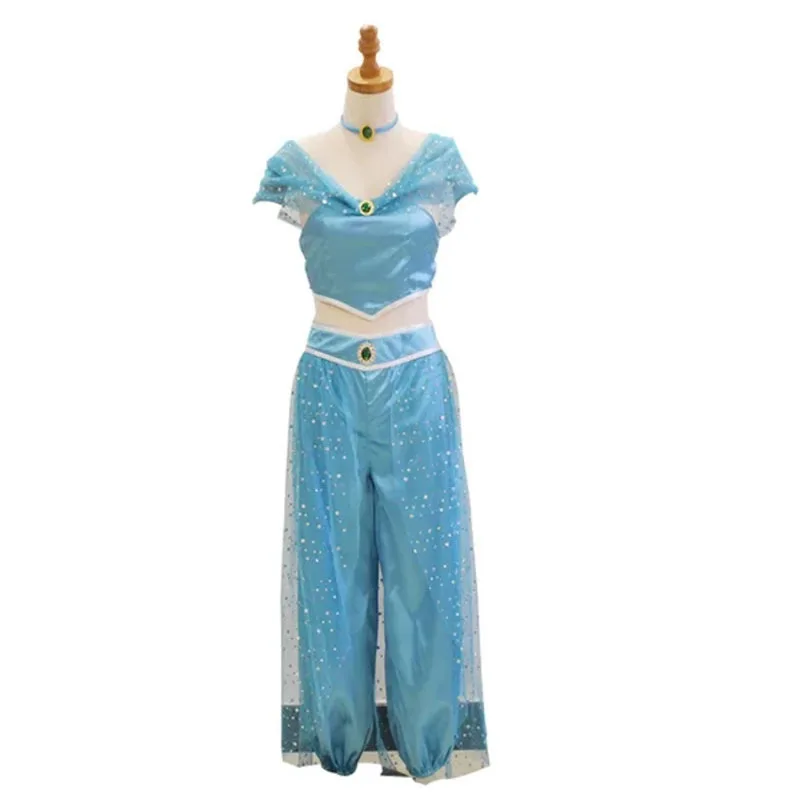 2024 New Ala Magic Lamp Cos Princess Jasmine Adult Cosplay Costume Halloween Costumes for Women