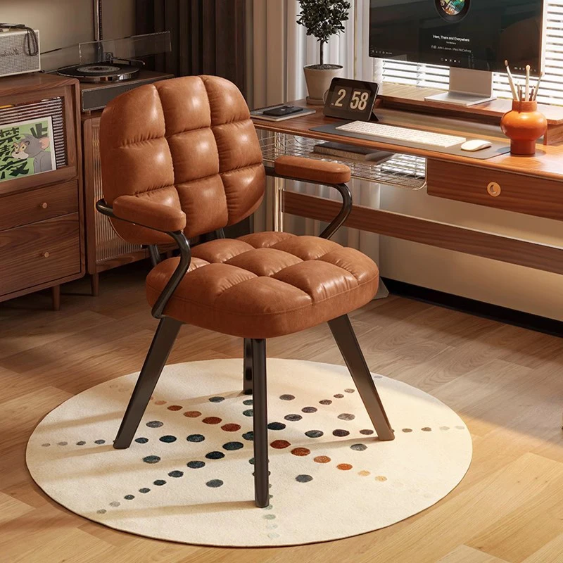 Computer Chair Home Luxury Solid Wood Comfortable Sedentary Study Chair Bedroom Makeup Dormitory Backrest Bedroom Furniture