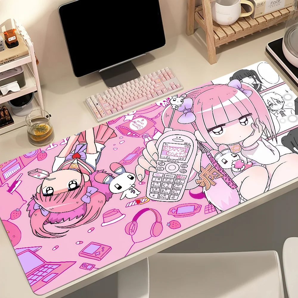 Anime M-Menhera Chan Mauspad Rutschfestes Verdicktes Mauspad für Studenten Gaming-Kissen Großes Schreibunterlage mit Versiegelten Kanten für das Büro