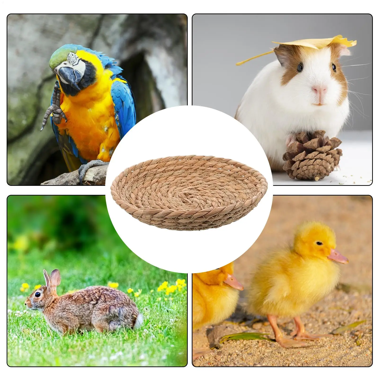 Bird Nesting Box Straw Woven Decorative Laying House 5-Piece Outdoor Bird Breeding Nest For Indoor Garden Yard Farm Balcony Pet