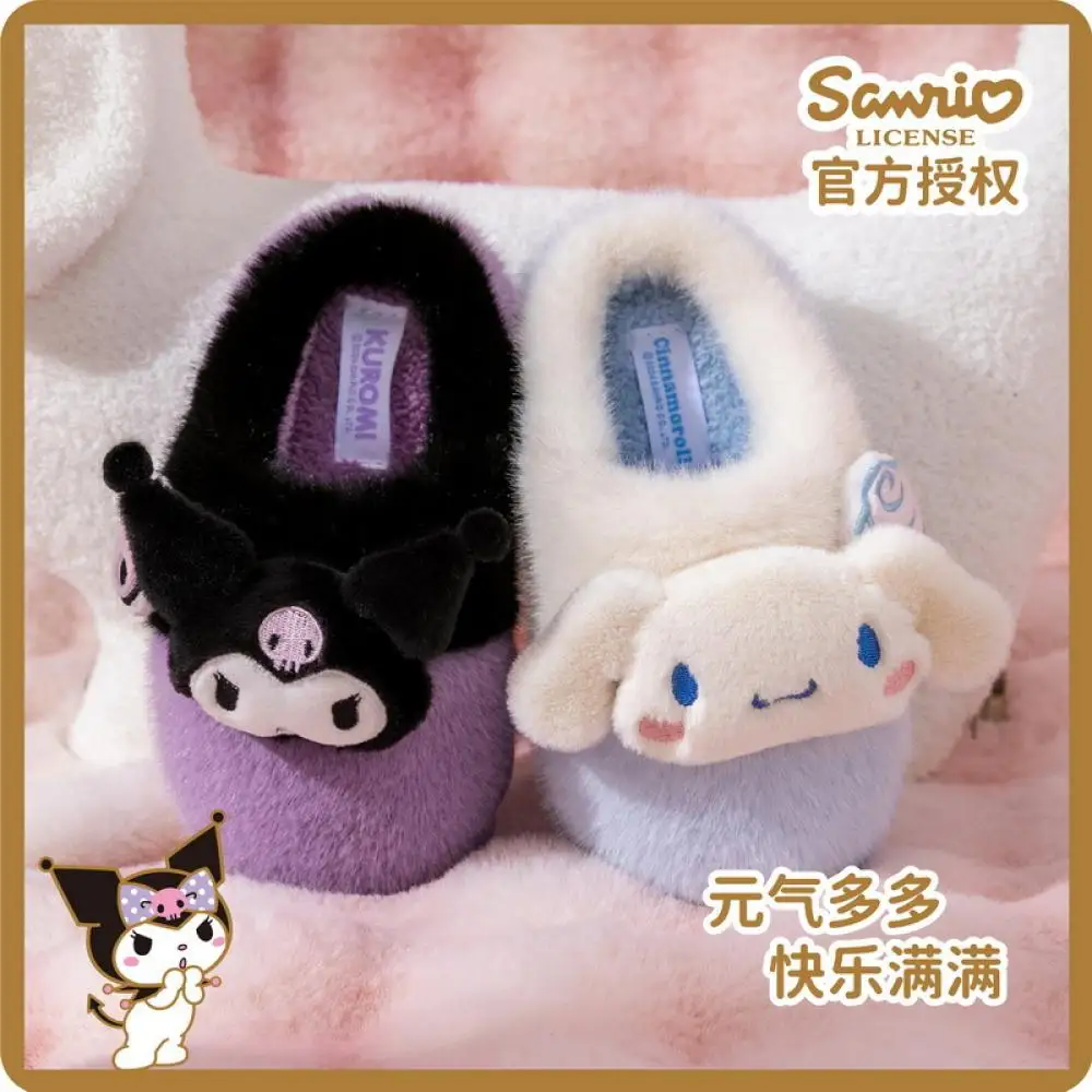 

Anime Winter Women Plush Slippers Hello Kitty Cinnamoroll Sanrio Kawaii Cartoon Cute Thicken Warm Home Slippers Festival Gift